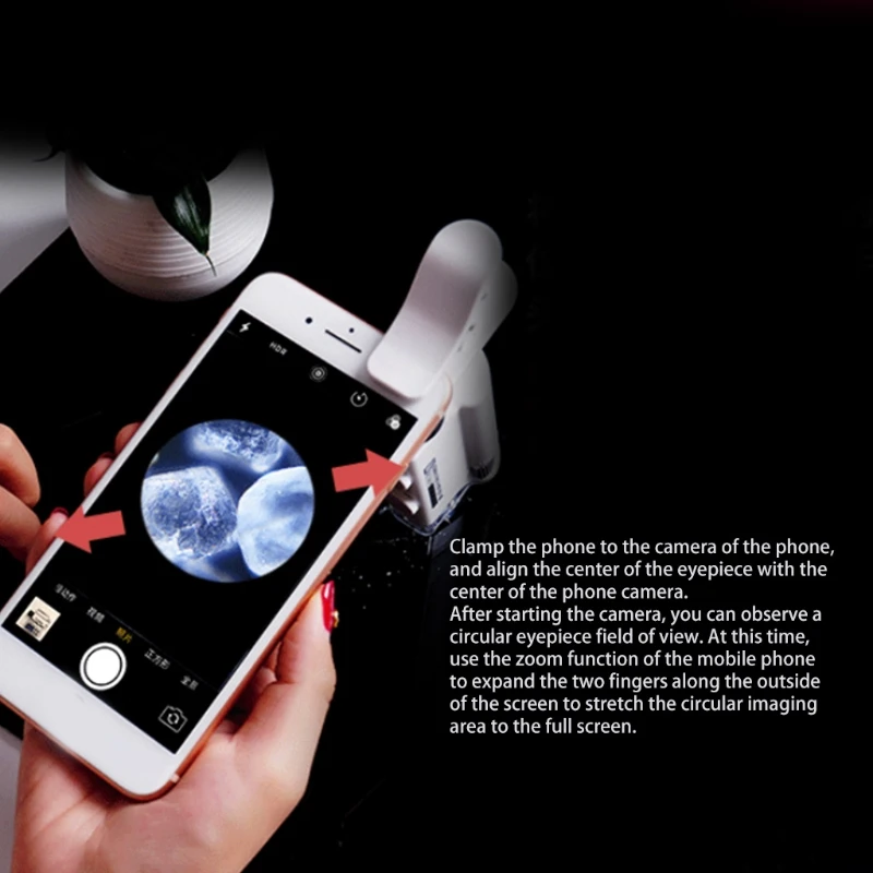 Карманный микроскоп Z-oom со светодиодной подсветкой 100X-150X Портативный Ювелирные