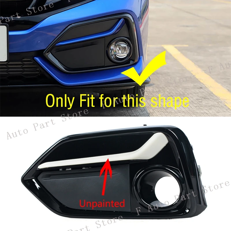 

Для Honda Civic Hatchback 2020-2021 передний бампер автомобиля, противотуманная фара, рамка, крышка, противотуманная фара, накладка на крышку, лицевая панель