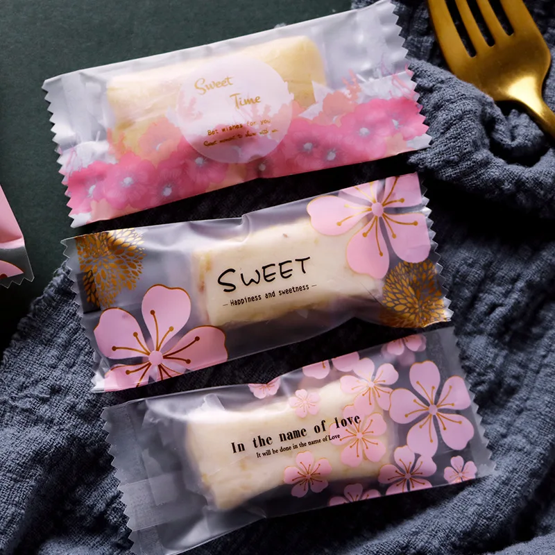 200pcs toffee Candy Packing Bag Handmade Chinese Elements Frosted Romantic Soft Nougat Sugar Wrapper Party Supplies Flower Pack | Дом и сад