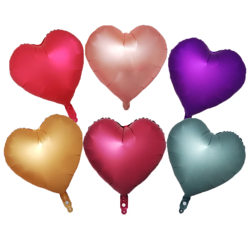 

5pcs/lot 18inch Matte Chrome Heart Balloon Gold Red Purple Heart Foil Balloons Birthday Wedding Party Decorations