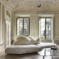 Italian new design luxury living room cloud sofa white fabric expandable 12 seat polar bear sofa