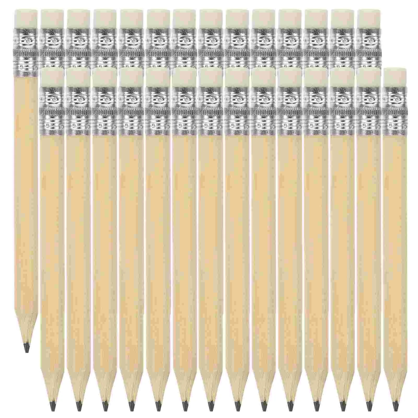 50 Pcs Mini Short Pupil Pencils Golfing Giant Triangle Small Log Wooden Toddler images - 6