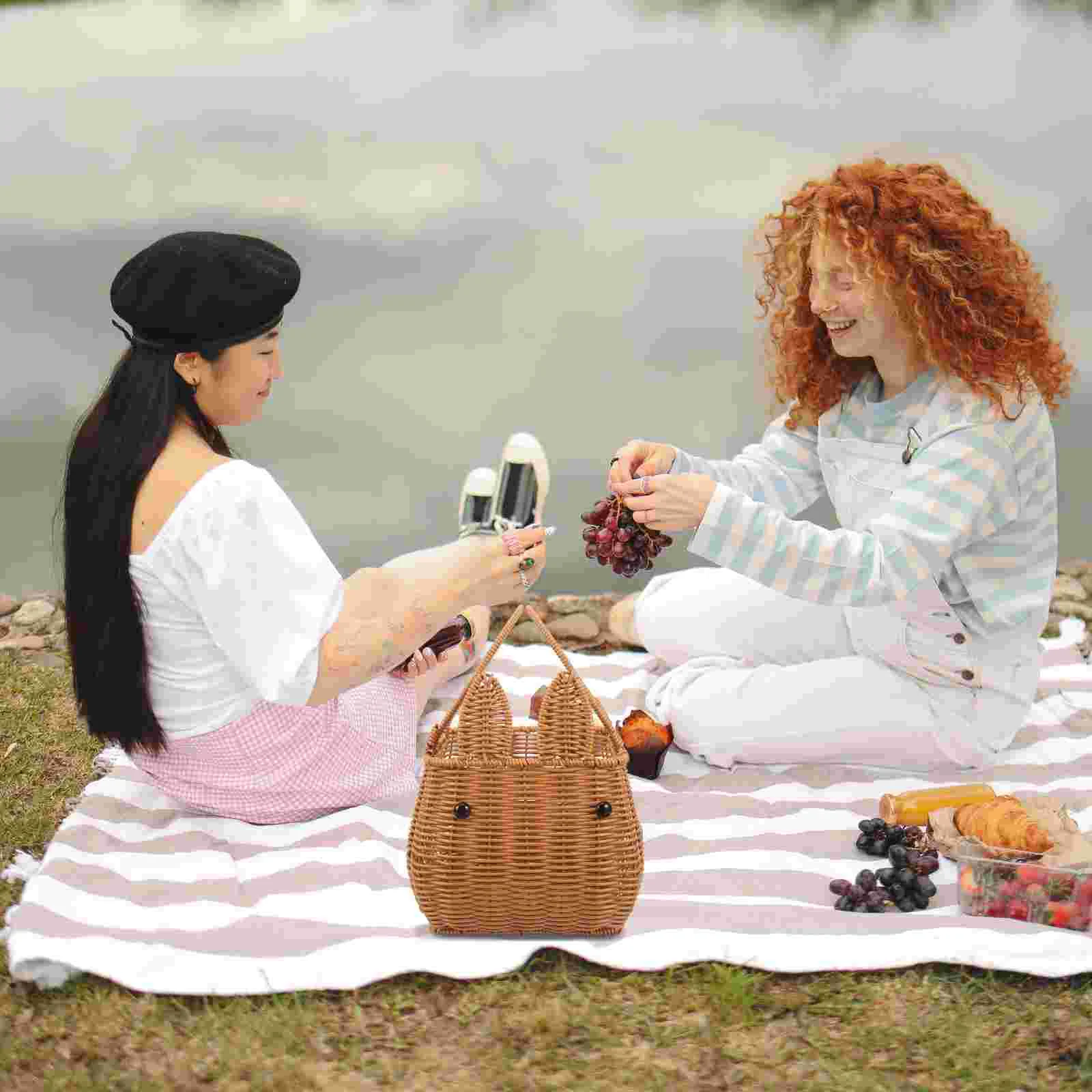 

Woven Storage Basket Flower Arrangement Woven Flower Basket Portable Woven Basket Picnic Basket