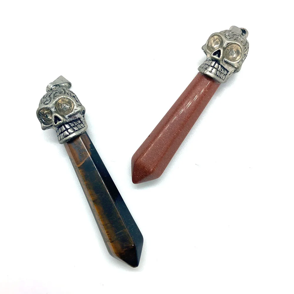 Подвеска из натурального камня тигровый глаз изысканный многоугольный кулон