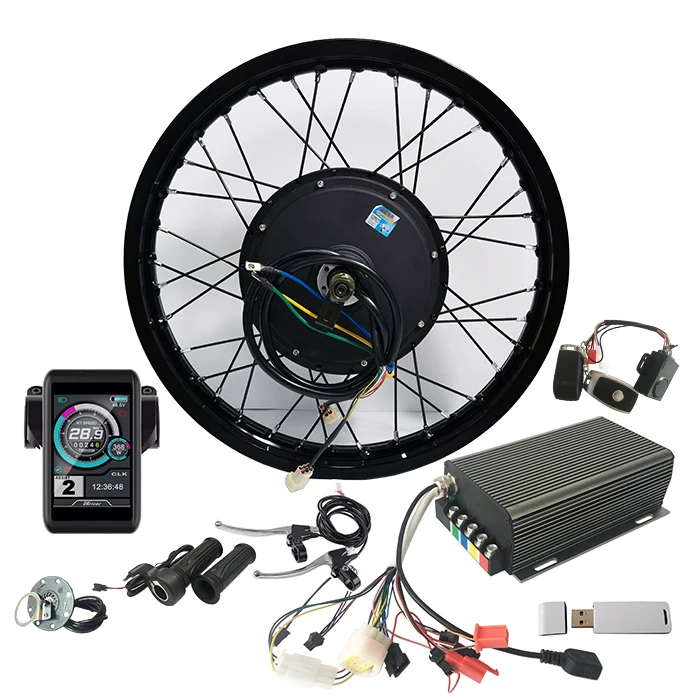 

US warehouse 20*4 26*4 inch rim motor wheel for fat tire bike snow bike 72V Sabovoton sine wave programmable controller