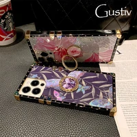 laser 3d printing butterfly soft square phone case for huawei p20 pro 30 lite 40 honor 20 30pro 50 60 case with finger ring