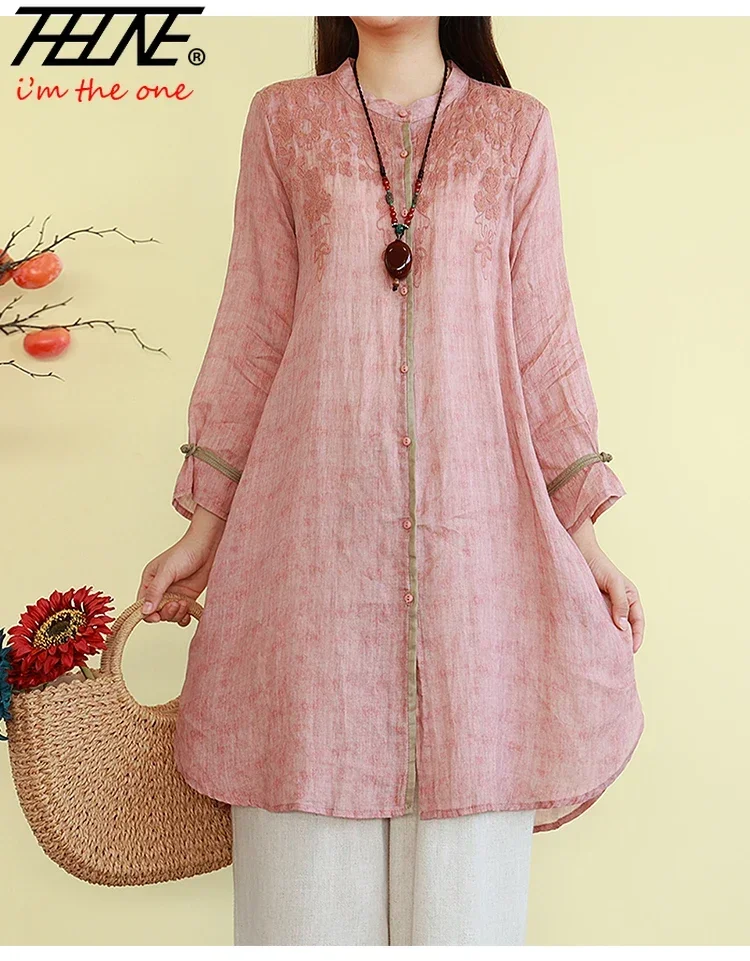 THHONE рубашки блузки женские винтажные модные новые цвета с вышивкой повседневные