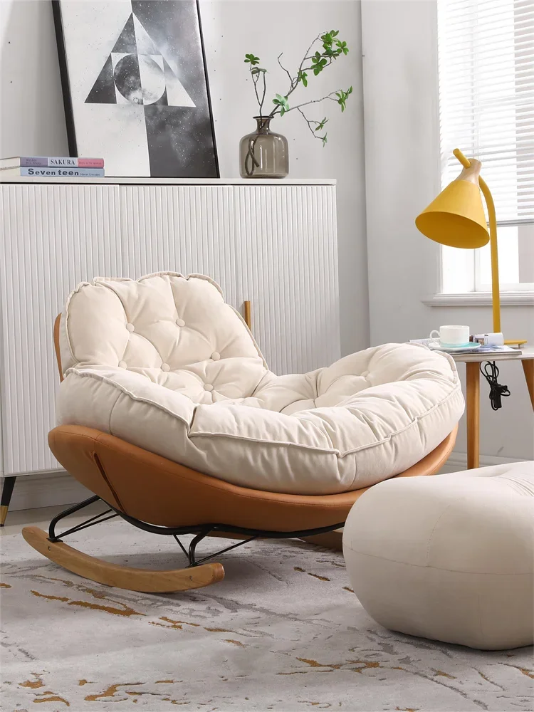 

Penguin Simple and Comfortable Modern Rocking Chair Recliner Balcony Home Leisure Chair Lazy Rocking Chair