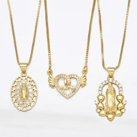 wangaiyao new fashion temperament wild religious accessories necklace love virgin mary pendant diamond zircon necklace