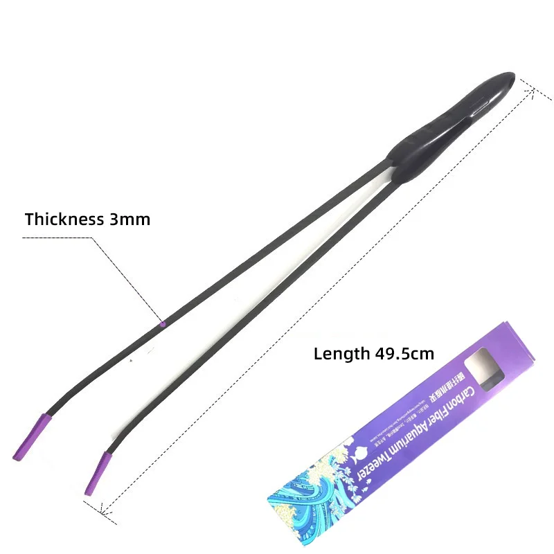 

Вавкуокеанский пинцет из углеродного волокна, морской пинцет для соленой воды, 495 мм, пинцет из высокоуглеродистого волокна, коралловый подвесной пинцет, локоть и прямой