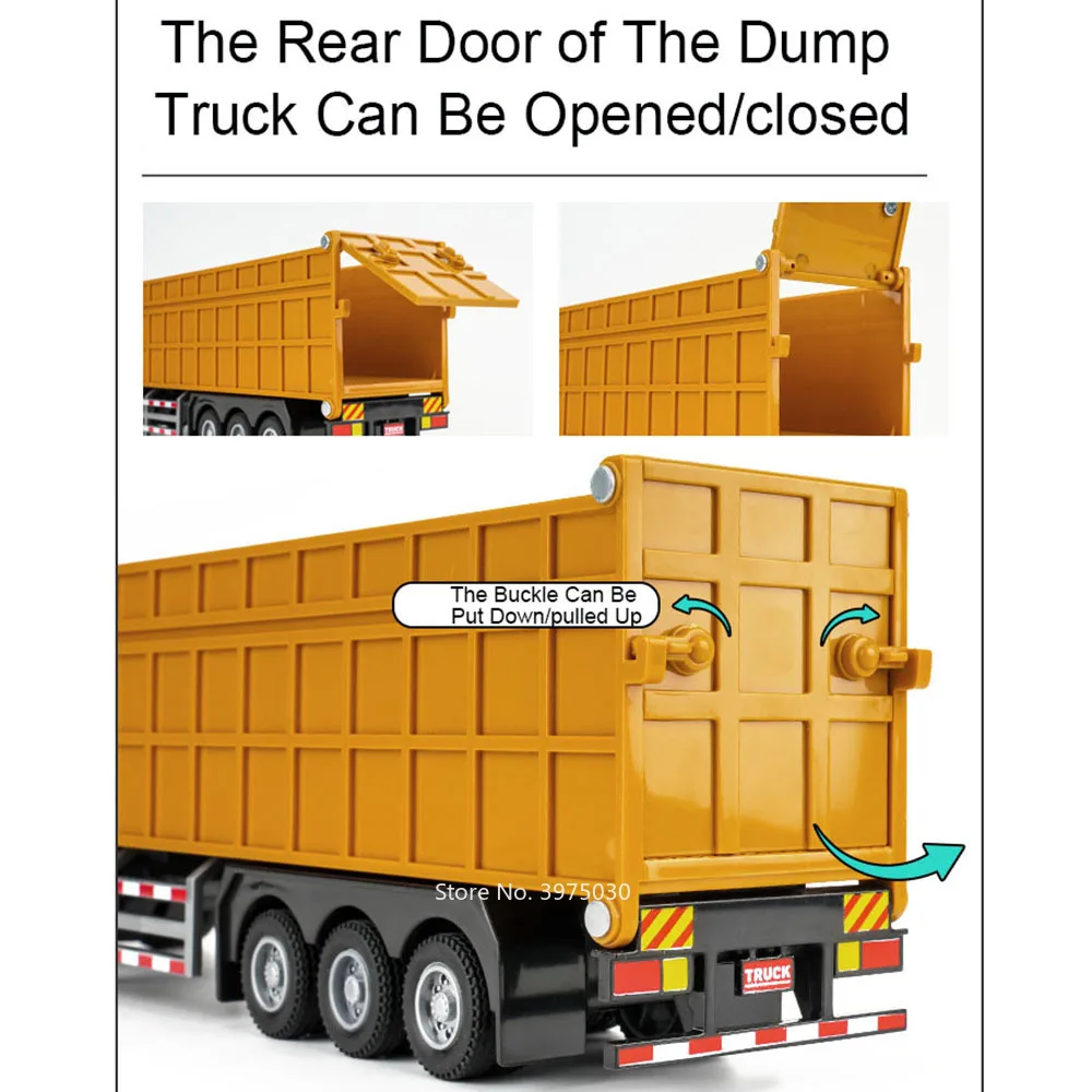 1:50 миниатюрный трейлер самосвал автомобили игрушки модель 3 двери открывается