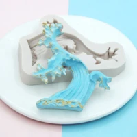 ocean wave shape cake decoration silicone mold baking tools crafts chocolate mold diy plaster resin clay resin candle mold