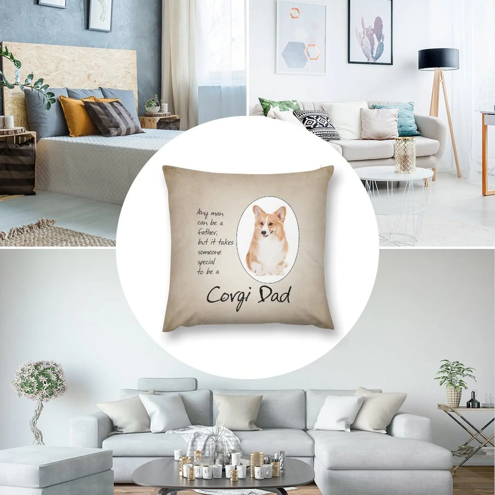 Подушка для дивана Corgi Dad подушка наволочка