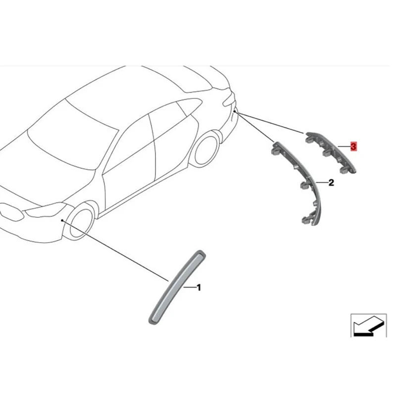 1 пара отражатель для заднего бампера BMW 2 серии F44 216D 218I 220D 220DX 220I 63148075977-63148075978
