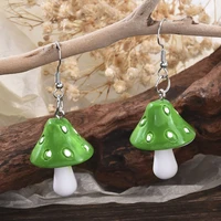 1 pair fashion women sweet fresh handmade plastic simulation mushroom long pendant earring jewelry accessories gift