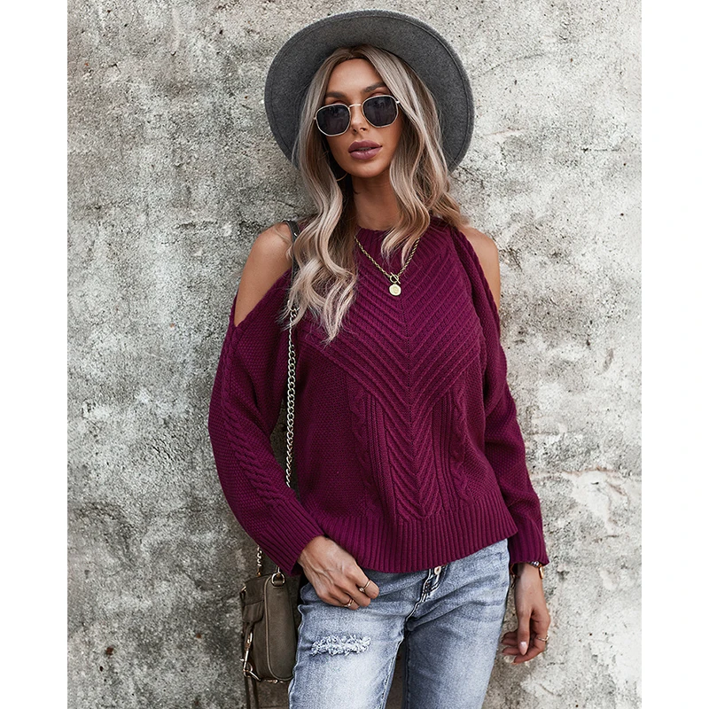 

Women's Casual Loose Light Fashion Solid Color Commuter Strapless Design Blouse Mature Harajuku Sweater Autumn and Winter Solid