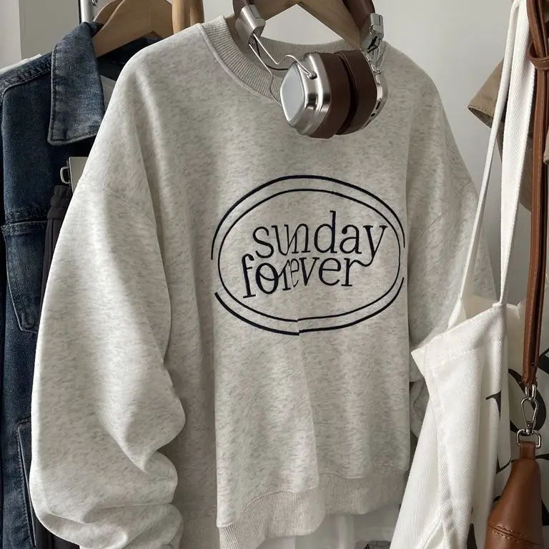 Корейская модная повседневная новая английская буква простая свободная и