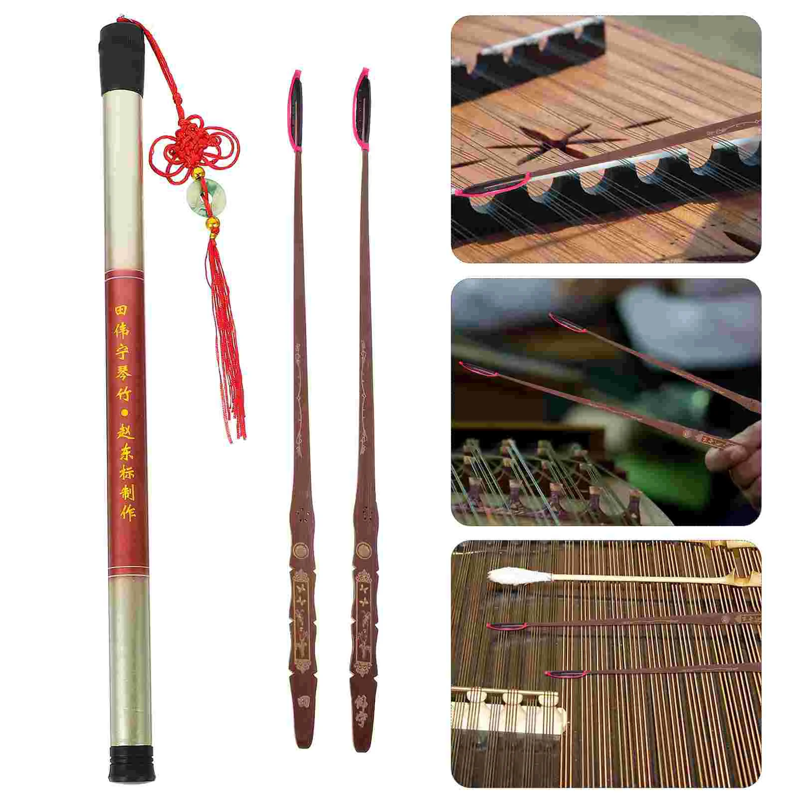 

2 Pcs Ebony Head Professional Dulcimer Bamboo Dulcimer Accessories (Black)