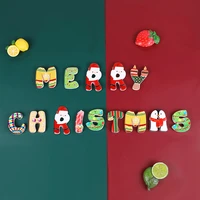 new year magnetic decor for fridge cute english letters stickers for christmas refrigerator magnets cute christmas decoration