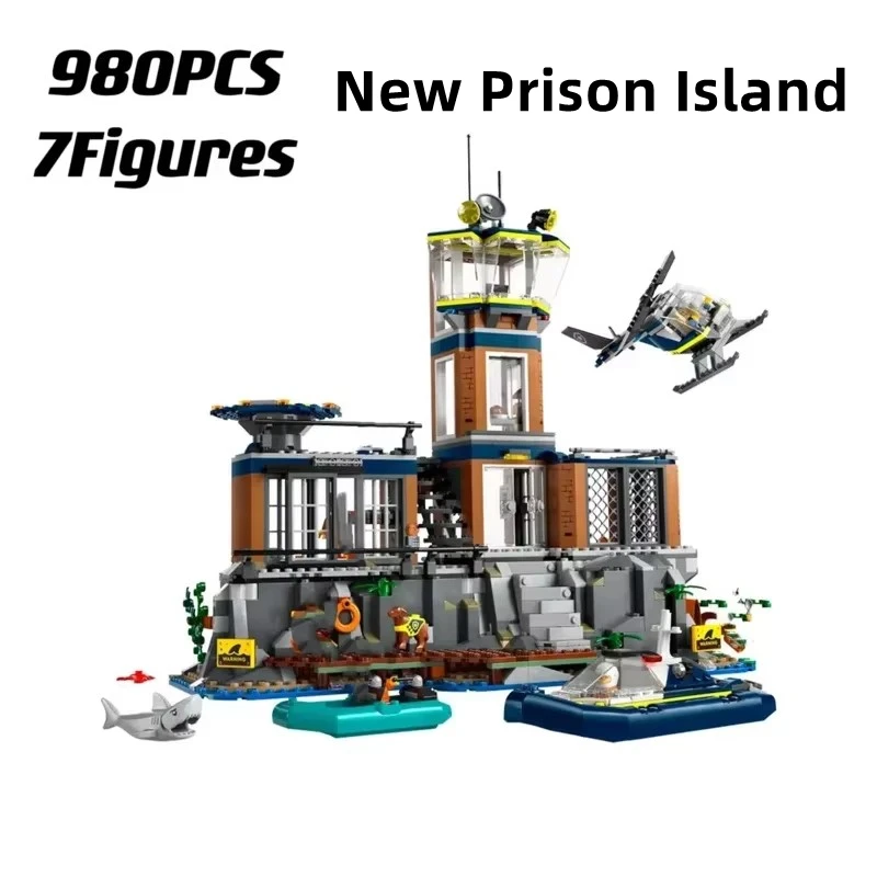 Набор Городских Строительных Блоков - Морской Тюремный Остров Полицейская