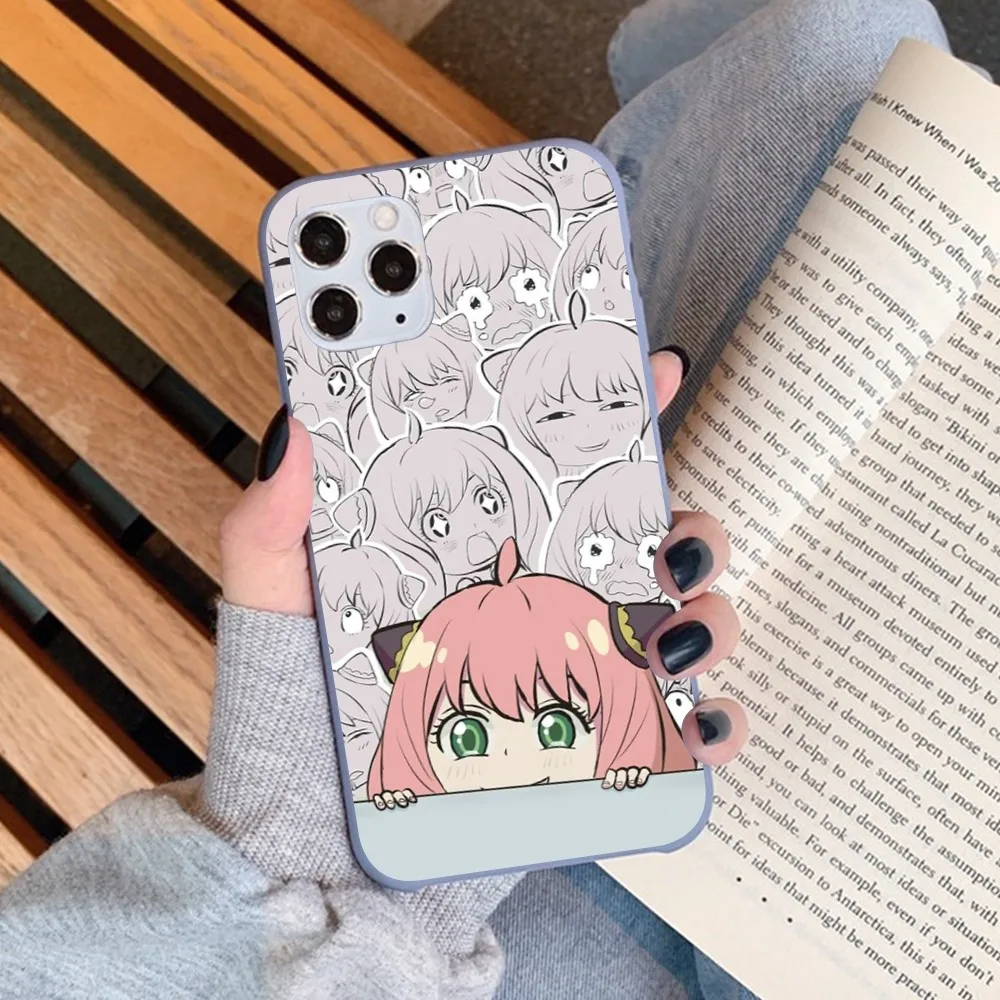 Чехол для телефона Kawaii Anime SPY FAMILY Anya Forger IPhone 14 11 12 13 Mini Pro Xs Max 8 7 6 6S Plus X XR однотонный