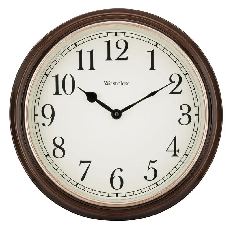 

15.5" Round Woodgrain Look Analog QA Wall Clock