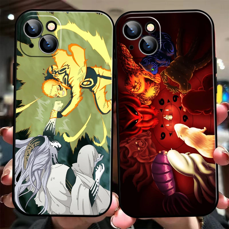 

Japan NARUTO Anime Phone Case For iPhone 11 13 12 Pro Max 12 13 Mini X XS XR MAX 5 6 7 8 Plus Coque Liquid Silicon