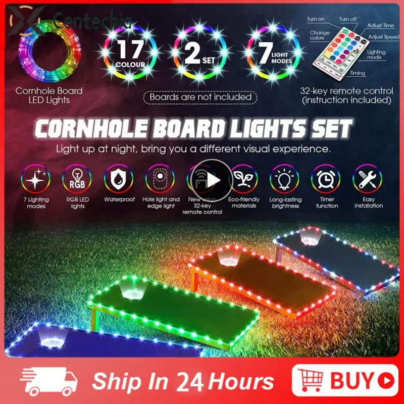

2/3/5PCS 16 Colors 16 Color Rgb Edge Durable Led Light Variable Lighting Mode Rgb Color Changing Cornhole Board Lights 16 Ft