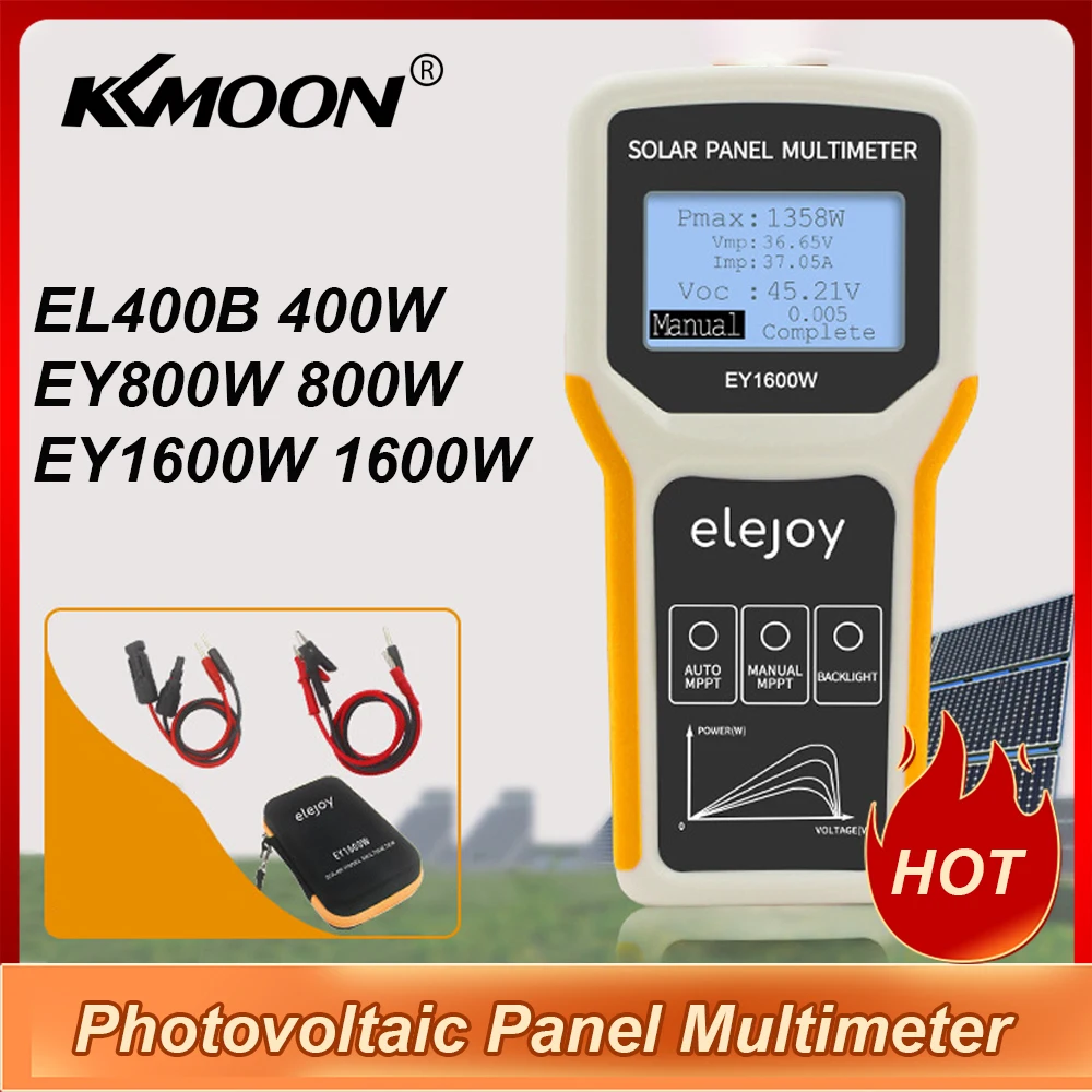 EL400B/ EY800W/EY1600 Photovoltaic Panel Multimeter Auto/ Manual MPPT Detection Solar LCD Tester Voltage Testing Tool |