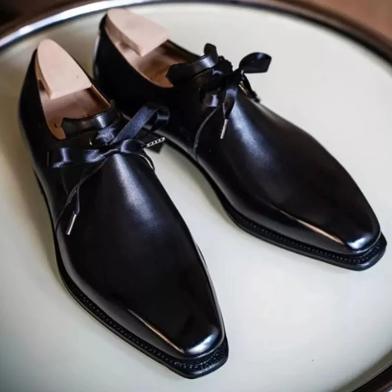 

Туфли дерби XM831 мужские на шнуровке, классические Удобные однотонные туфли из искусственной кожи, Нескользящие, обувь для официального меро...