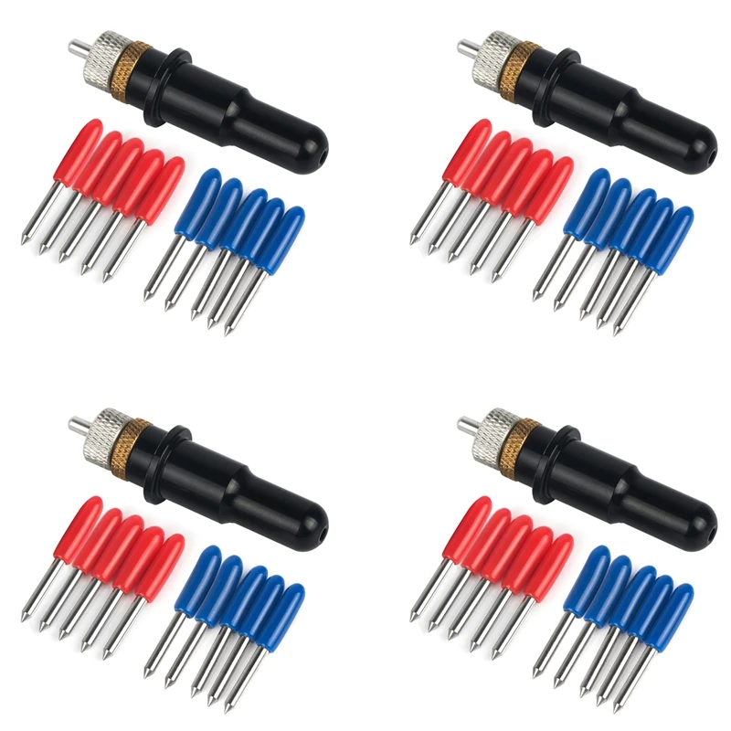 

4Pc Roland Blade Holder Black Colour +5 Pcs 45 + 5 Pcs 60 Degree Refine Rabbit Redsail Cutter Plotter Cutting Blades