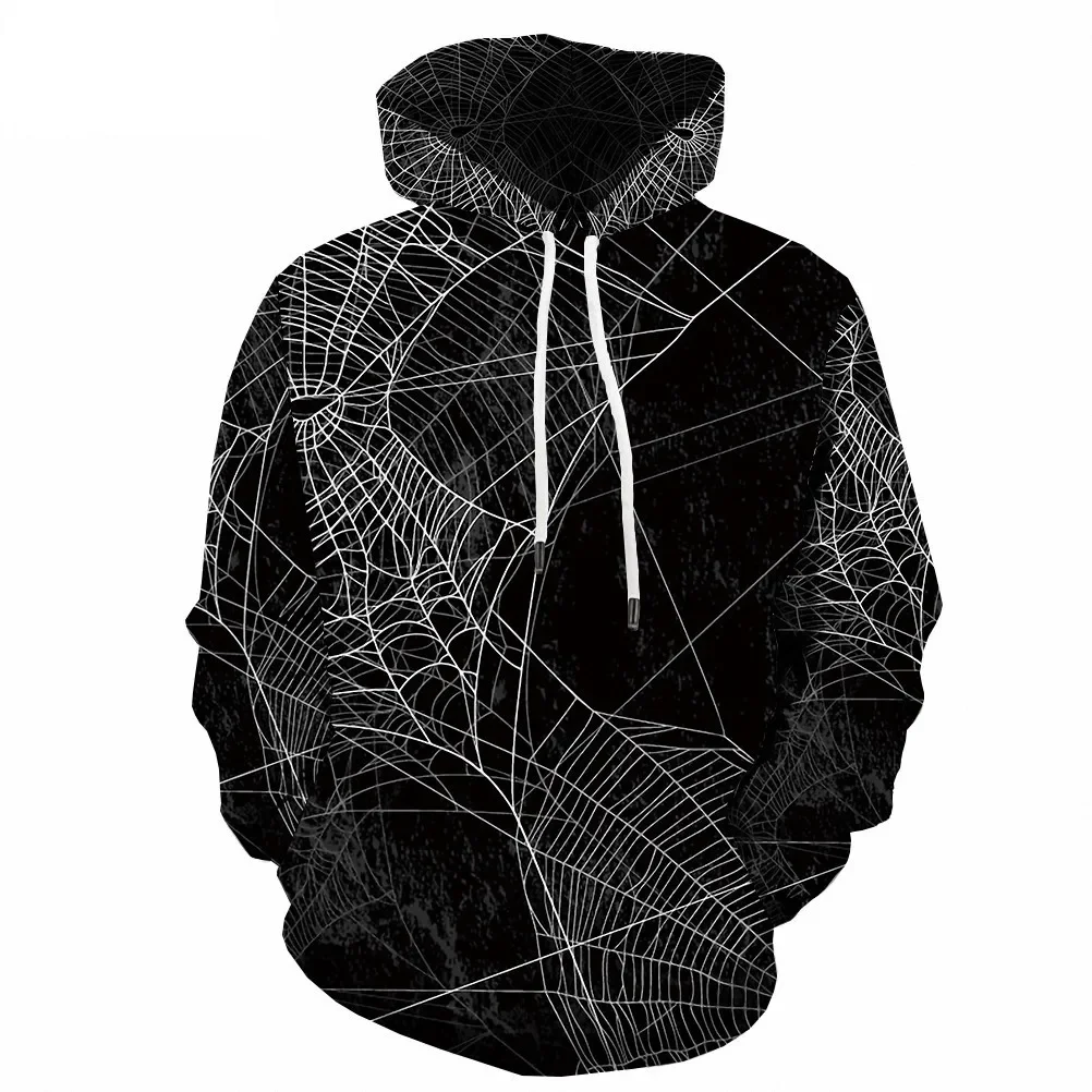 

New Product Digital Printing Sweater Black Spider Web 3D Men's Sweaters Hoodies Same Style for Men and Women худи оверсайз