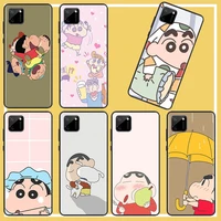 cartoon anime crayon shin chan phone case for oppo find x2 x3 x5 pro lite neo 5g reno 4 5 6 7 lite z 4g 5g pro se black luxury