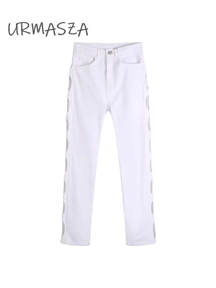 

Women 2022 New Chic Fashion opening design Straight Jeans Vintage High Waist Female Denim Pants Mujer
