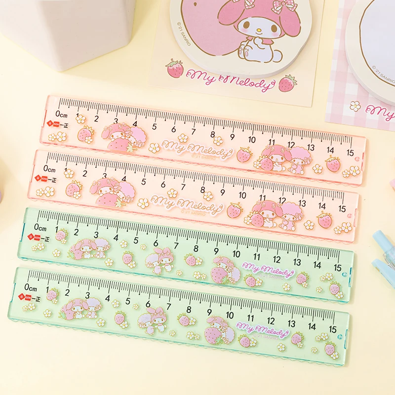 

Kawaii My Melody Ruler Cute Littletwinstars Cartoon Animation Student Measuring Painting Ruler Stationery Toy for Girls Gifts