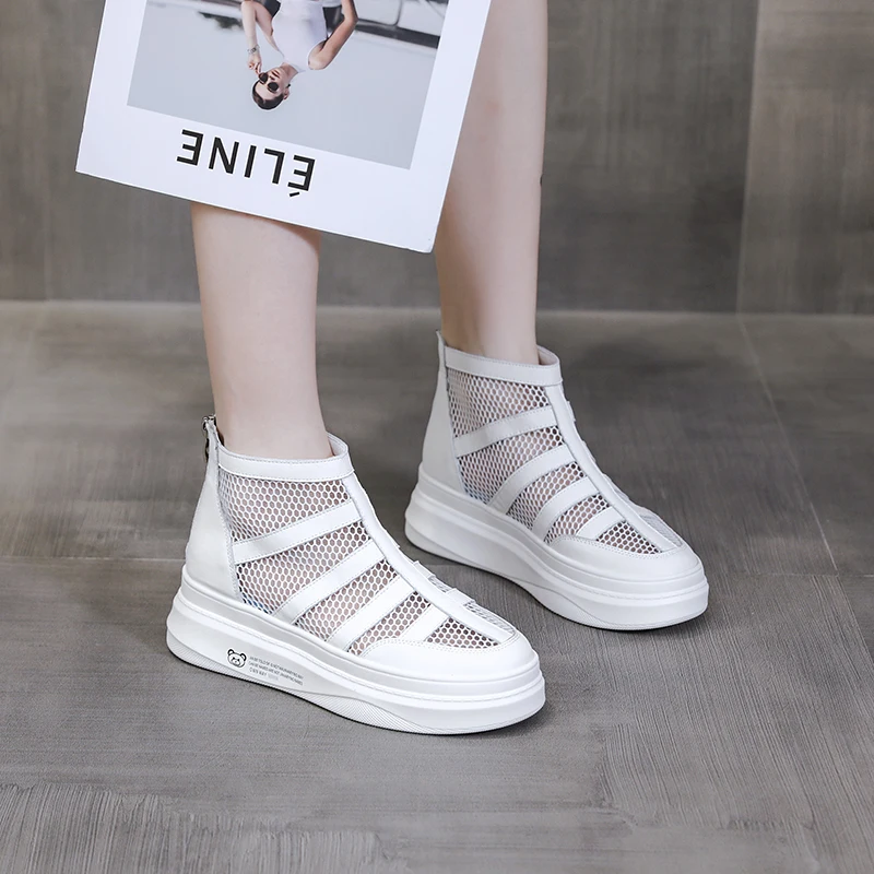 Platform Sports Shoes for Women 2023 White Casual Sneakers Girls Flats Designer Tennis Summer Footwear High Heels Athletic Shoe