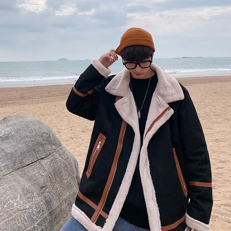 Winter Jacket Men Warm Fashion Casual Short Coat Mens Japanese Streetwear Loose Fleece Thicke Jacket Men Clothes M-3XL