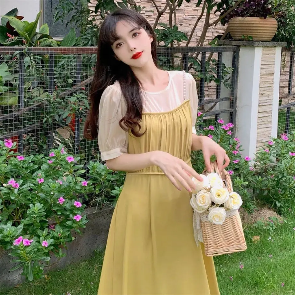 Женская юбка с имитацией жемчуга трапециевидная большого размера на подтяжках