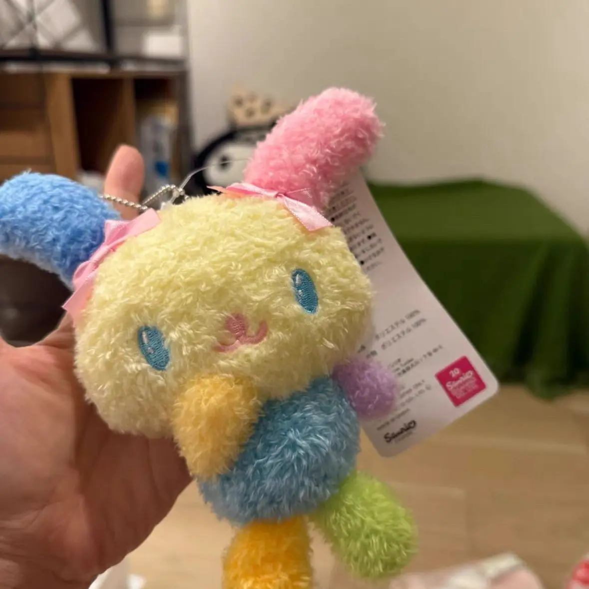 Фото Плюшевая игрушка-брелок Usahana Sanrio: розовый двусторонний бант, мультяшный дизайн, милый аксессуар для рюкзака, подарок на День рождения или праздник для друзей №1