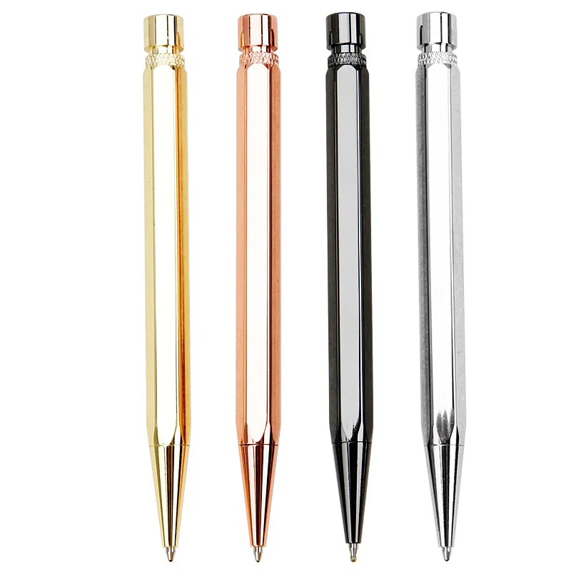

Fashion Design Hexagonal Angle Shape Brass Copper Metal Ballpoint Pen Business Men Signature Writing Pen Buy 2 Send Gift
