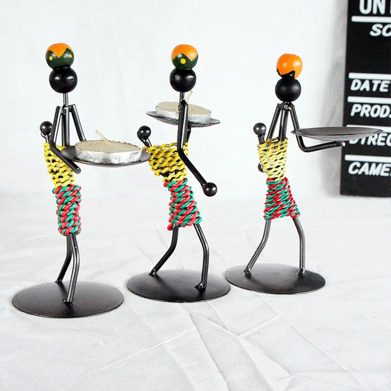 

American metal candlestick abstract figure sculpture candlestick decoration handmade figurines family art deco gift classic