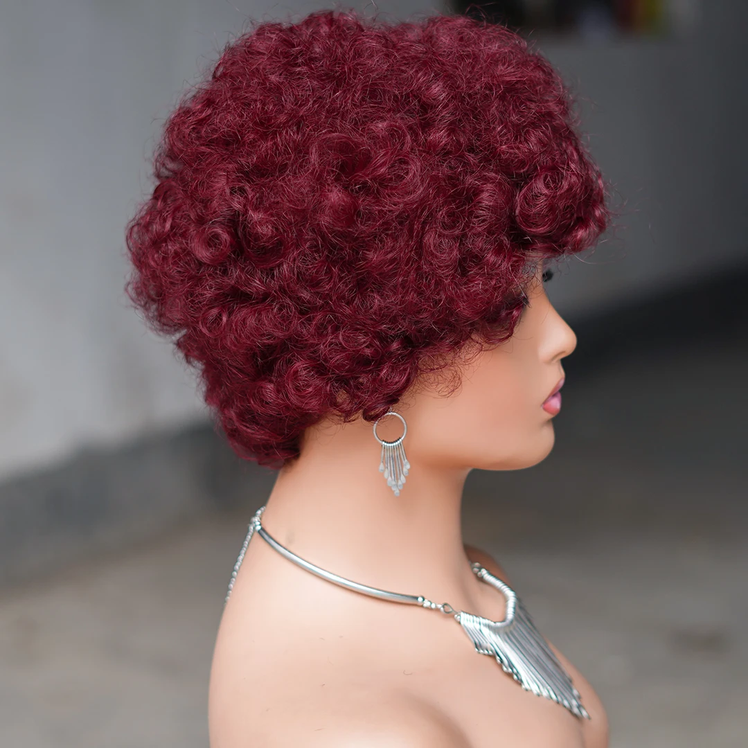 Короткий парик Боб для женщин стрижка пикси вьющиеся человеческие волосы