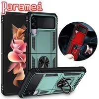 shockproof phone case for samsung galaxy z flip 3 5g magnetic car holder folding stand protective cover for samsung z fold 3 5g