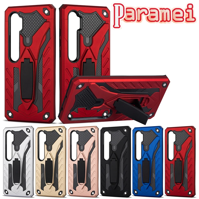 

Shockproof Armor Protective Case For Xiaomi POCO X3 X3Pro X3NFC M4 M3Pro Hidden Bracket Kickstand Phone Case For Mi Note 10Lite