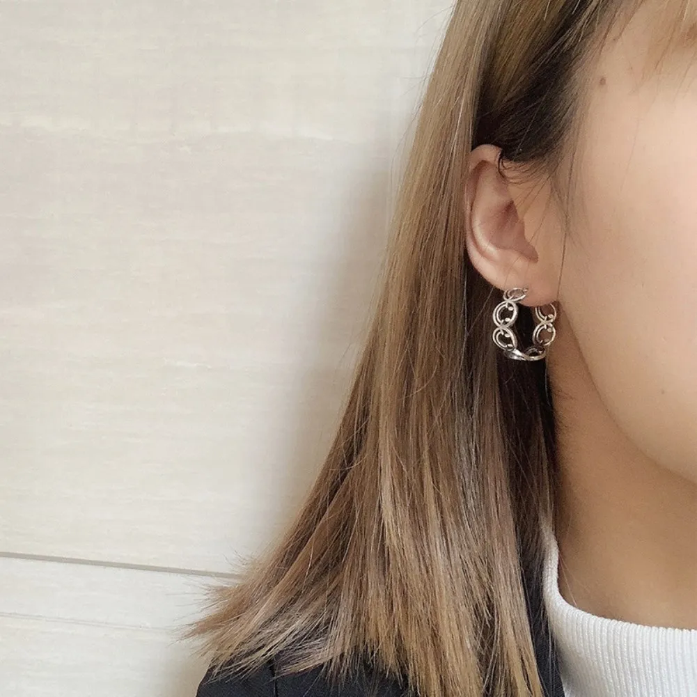 

Spring and Summer New Sterling Silver Smiley Face Earrings Women Ins Fashion Simple Retro Sterling Silver Earrings