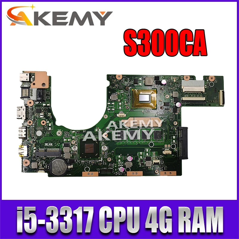 

S300CA For Asus S300CA VivoBook S300CA Laptop motherboard S300CA mainboard I5-3317U REV2.0 4G RAM new motherboard