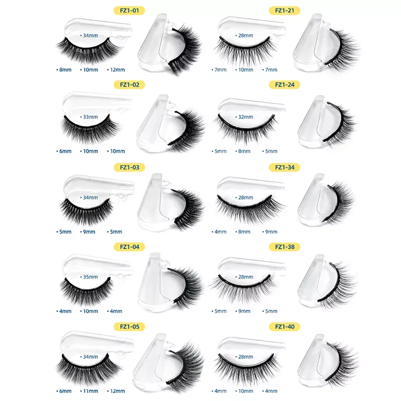

Reusable Self-Adhesive Faux Mink Eyelashes No Residue On The Skin 3D False Eyelashes Glue Free Natural Long Fake Eyelashes