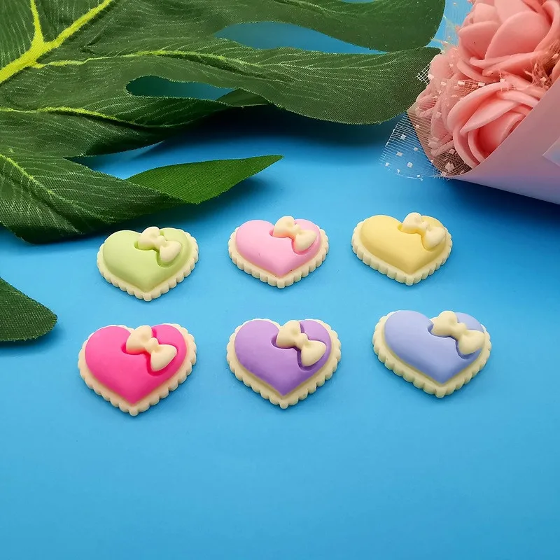 10 шт. кавайные Мультяшные любовные сердца из смолы для самостоятельной сборки