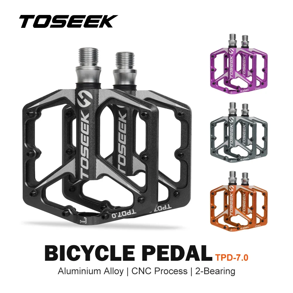 

TOSEEK Universal Aluminum Alloy Bicycle Pedal 2 Bearings Anti-slip Bike Footboard Platform Quick Release Bearing Cycling Parts