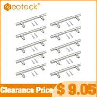 Neoteck 10Pcs 150mm Stainless Steel T Bar Handle Silver Pull Handle For Kitchen Cabinet Cupboard Door Drawer 4-13 Inches Handles